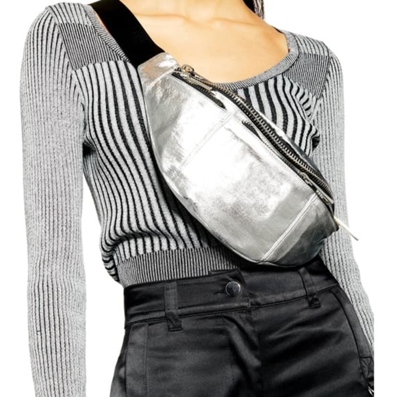 🎄NWT Last One! Top Shop Silver Warsaw Belt Bag - Picture 2 of 8